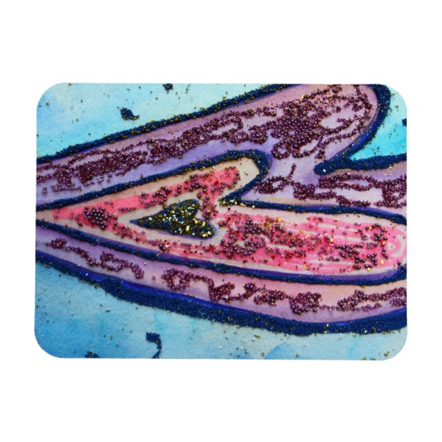 Pink Love Hearts Art Inspirational Fridge Magnet (Horizontal)