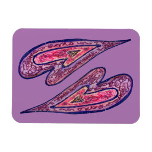 Pink Love Hearts Art Inspirational Fridge Magnets