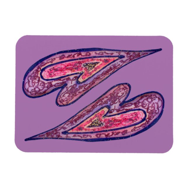 Pink Love Hearts Art Inspirational Fridge Magnets (Horizontal)