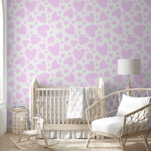 Pink Love Hearts   Cute Baby Nursery And Playroom Wallpaper