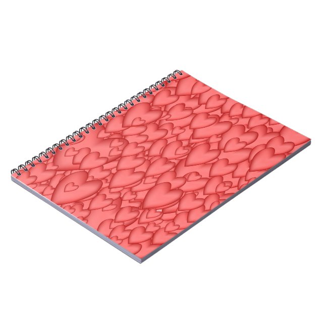 Pink Love Hearts Decorative Notebook (Left Side)