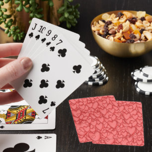 Pink Love Hearts Decorative Playing Cards