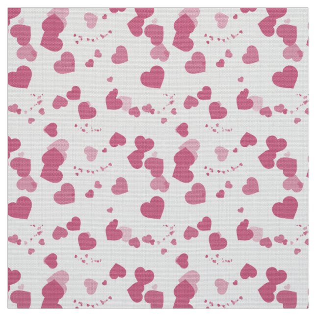 Pink Love Hearts Fabric (Swatch)