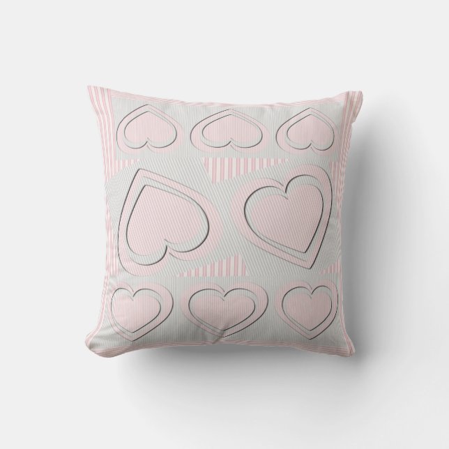 Pink Love Hearts - Pillow (Front)