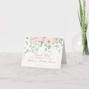 Pink Love in Bloom Floral Hydrange Thank You Card