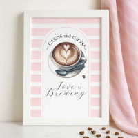 Pink Love is Brewing Bridal Shower Cards and Gifts