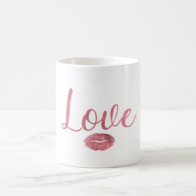 Pink Love Lips Coffee Mug (Center)