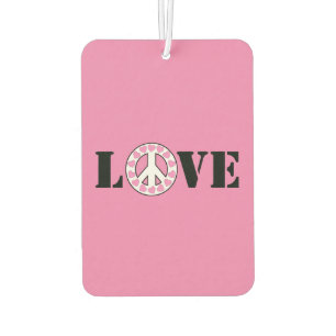 Pink Love Peace Hearts  Car Air Freshener