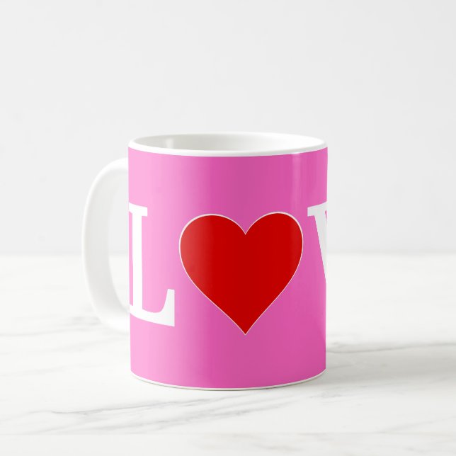 Pink Love Romantic Elegant  Coffee Mug (Front Left)