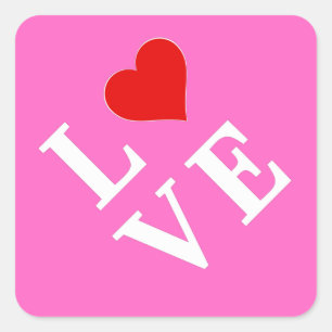 Pink Love Romantic Elegant  Square Sticker