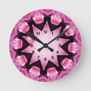 Pink Love_ Round Clock
