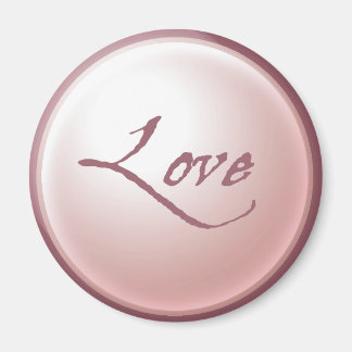 Pink Love Round Magnet
