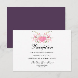Pink Love Rustic Wedding Reception Invitation