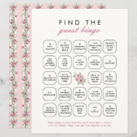 Pink Love Shack Fiance Find The Guest Bingo Game