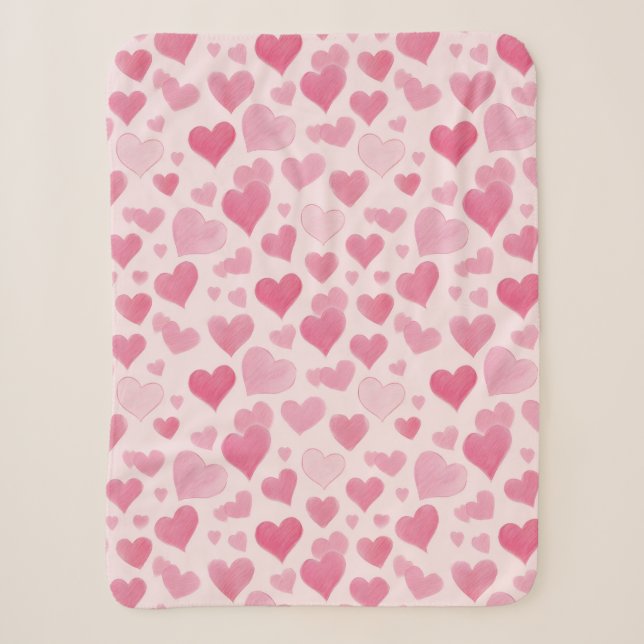 Pink Love Sherpa Blanket (Front)