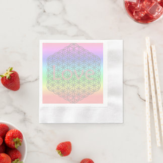 Pink Love Silver Mandala Wedding Napkin