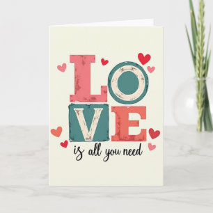 Pink Love Valentines Day Card