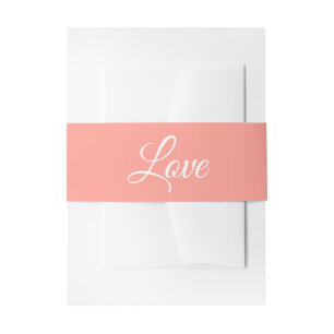 Pink Love Wedding Bridal Shower Modern, Minimalist Invitation Belly Band