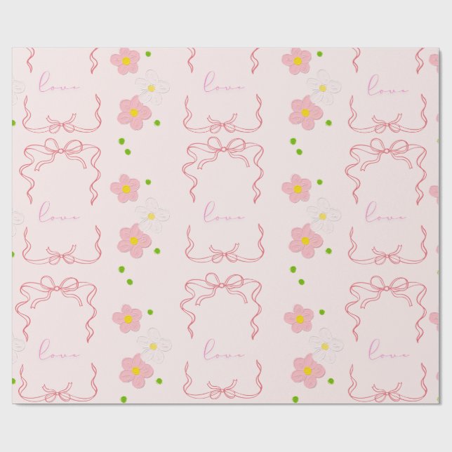PINK LOVE WRAPPING PAPER (Flat)