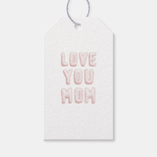 Pink Love You Mom Mother's Day Gift Tags
