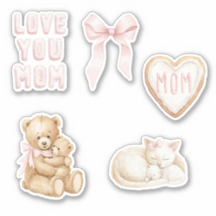 Pink Love You Mum Mother's Day