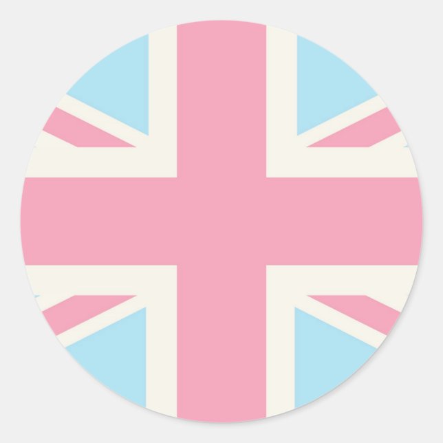 Pink Lovely Classic Union Jack British(UK) Flag Classic Round Sticker (Front)