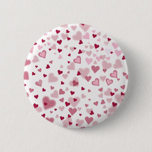 Pink Lovely Hearts Pattern 6 Cm Round Badge