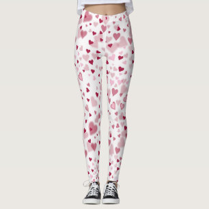 Pink Lovely Hearts Pattern Leggings
