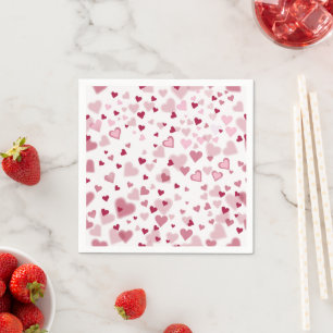 Pink Lovely Hearts Pattern Napkin