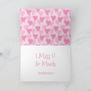 Pink Lovely Hearts Seamless Pattern Card