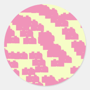 pink lucky 888 classic round sticker