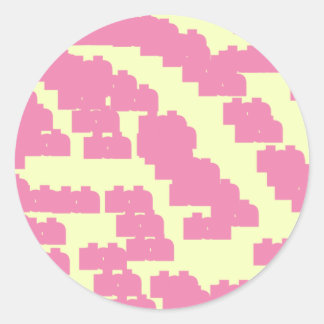 pink lucky 888 classic round sticker