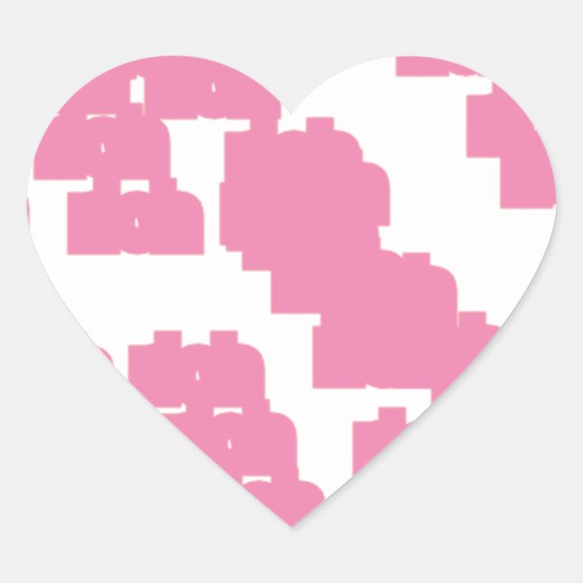 pink lucky 888 heart sticker (Front)