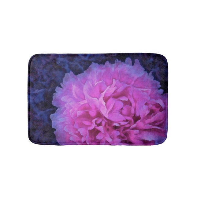 Pink Lush Peony Flower  Bath Mat (Front)