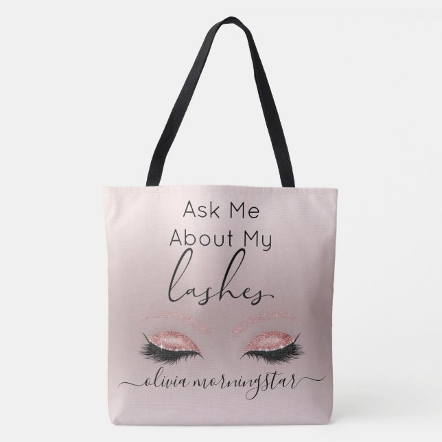 Pink Luxe Eyes Lashes Specialist Beauty Blogger Tote Bag (Front)