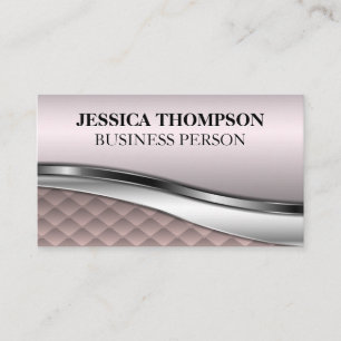 Pink Luxury Tiles   Metallic Background Business Card