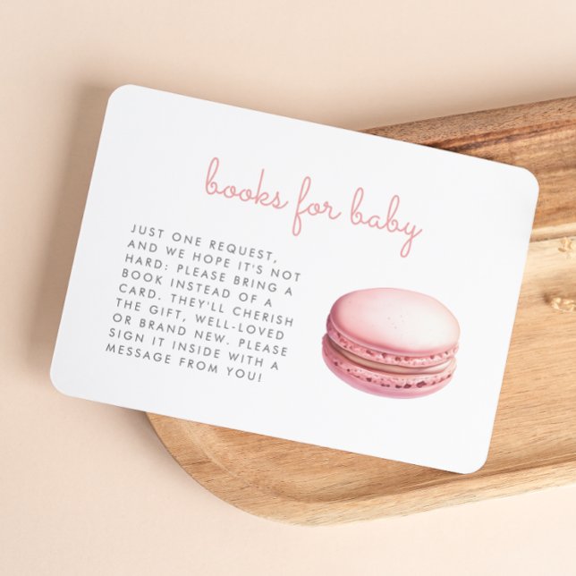 Pink Macaron Baby Shower Books Enclosure Card (Creator Uploaded)
