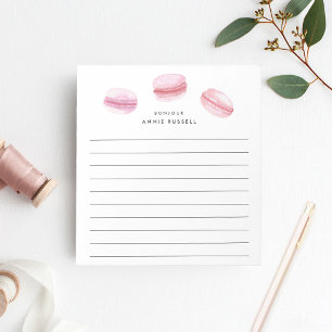 Pink Macarons   Personalised Lined Notepad