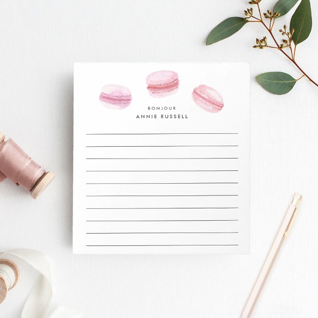 Pink Macarons | Personalised Lined Notepad (Creator Uploaded)