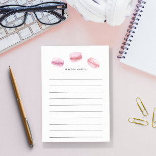 Pink Macarons Personalised Lined Post-it Notes