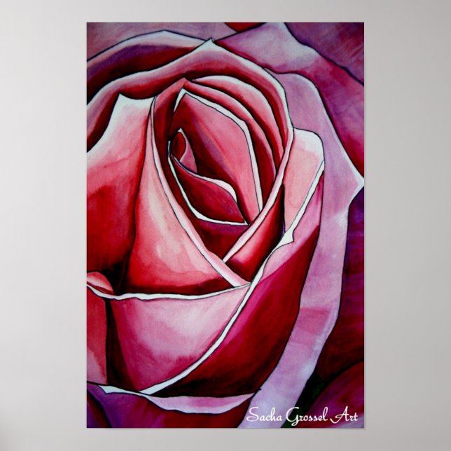 Pink Macro abstract original rose art Poster (Front)