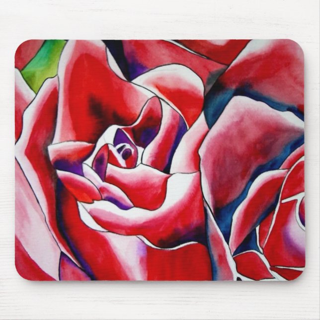 Pink macro roses mouse mat (Front)