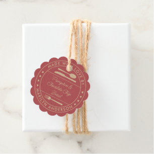 Pink Made With Love Food Gift Favour Tags