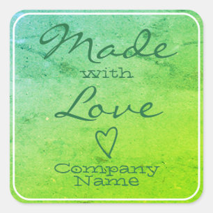 Pink Made with Love Labels Kraft Paper Heart