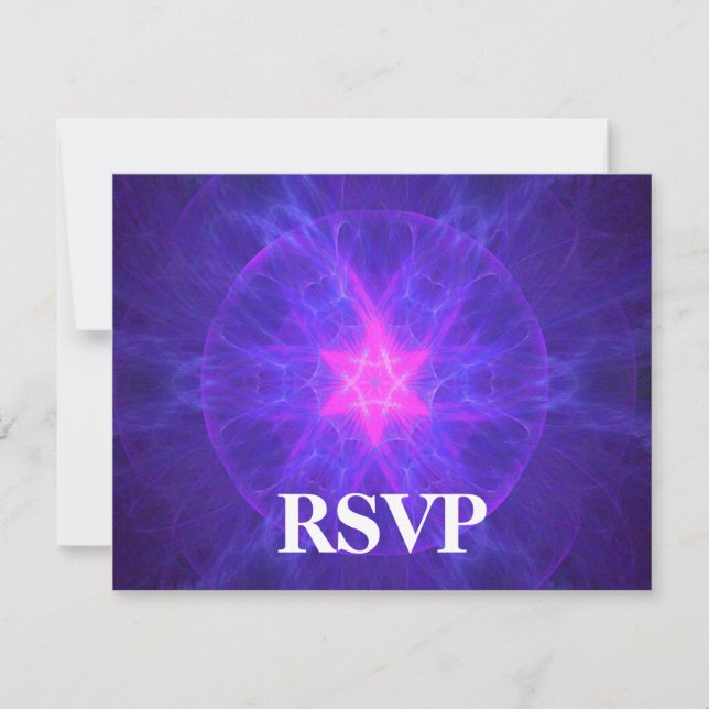 Pink Magen David Bar/Bat Mitzvah RSVP (Front)