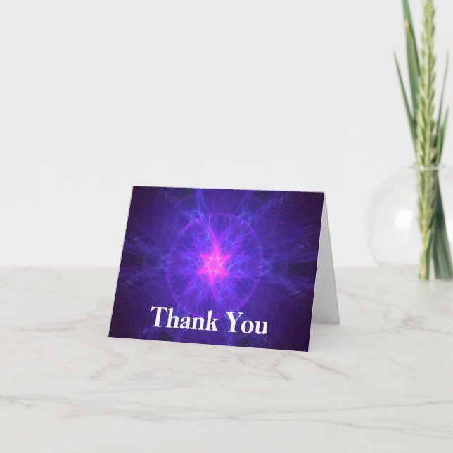 Pink Magen David Thank You Card (Front)