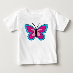 Pink Magenta Blue Butterfly Baby T-Shirt