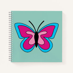 Pink Magenta Blue Butterfly Notebook