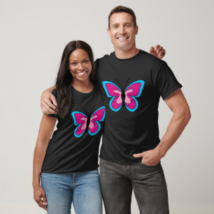 Pink Magenta Blue Butterfly T-Shirt