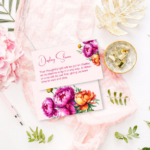 Pink magenta bridal display shower enclosure card